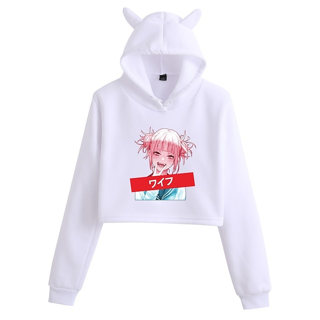 Toys & Hobbies Cosplay & Costumes | Inspired by My Hero Academia / Boku No Hero Himiko Toga Crop Top Hoodie Anime Polyster Print