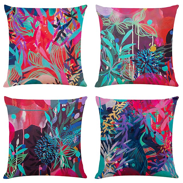 Home & Garden Home Decor | Arty Double Side Cushion Cover 4PC Soft Decorative Square Throw Pillow Cover Cushion Case Pillowcase 