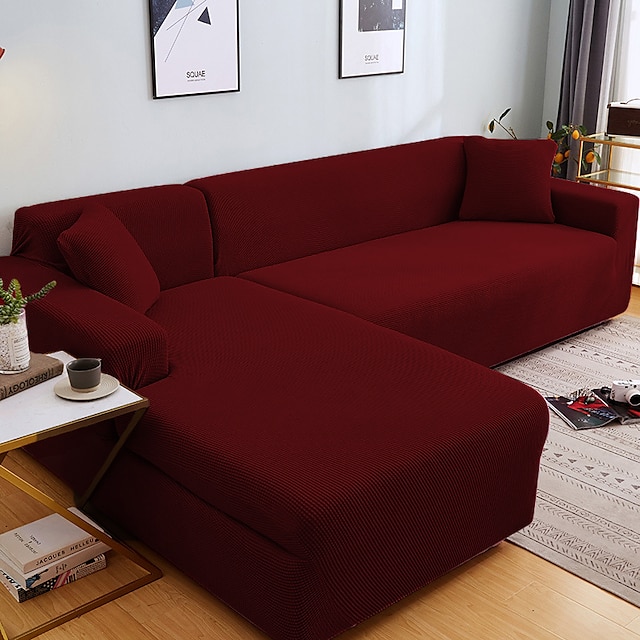 Dustproof Allpowerful Slipcovers Stretch L Shape Sofa Cover Super Soft Fabric Couch Cover Sofa