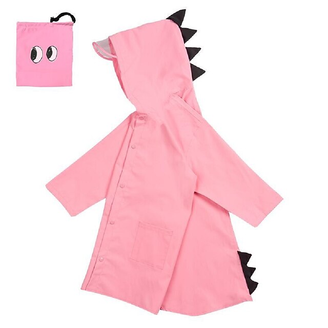 Baby & Kids Girls Clothing | Kids Unisex Jacket & Coat 1pc Long Sleeve Yellow Blushing Pink Green Solid Color Dinosaur Rainy Day