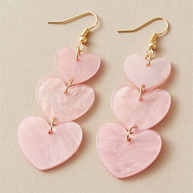 Shoes & Bags Fashion Accessories | 1 Pair Earrings For Womens Party Evening Date Beach Acrylic Alloy Heart Sweet Heart - QM37947