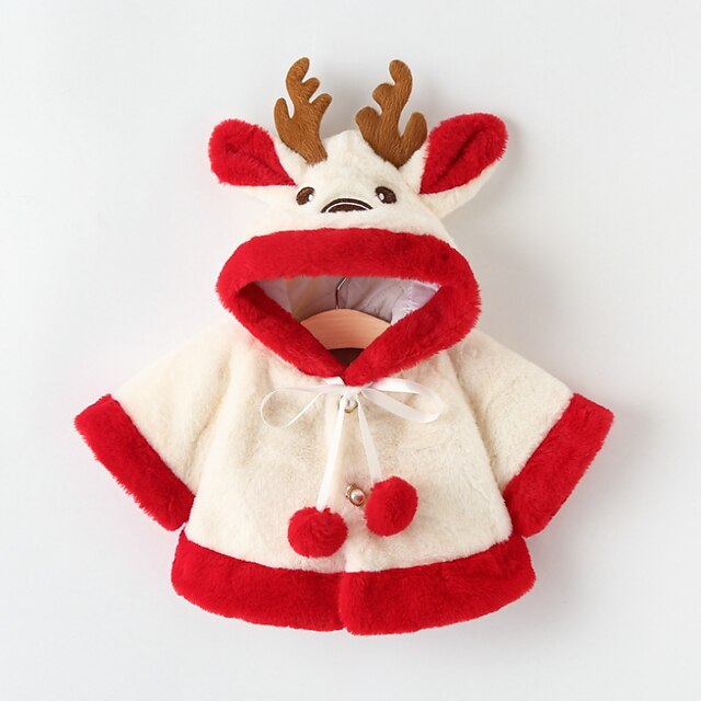  bebê Para Meninas Terno e Blazer Ativo Natal Roxo Vermelho Branco Floco de Neve Padrão de natal Animal Imprimir / Inverno