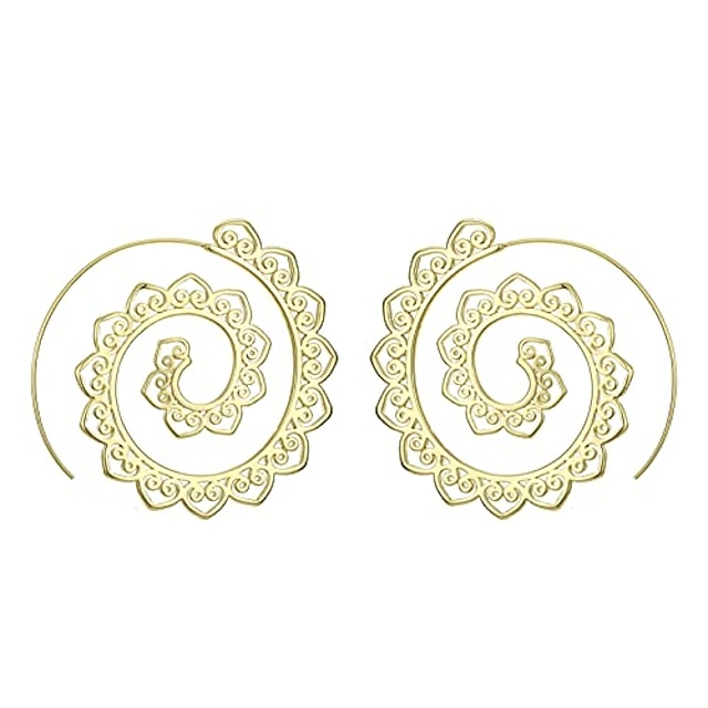 Vintage Spiral Round Circle Swirl Hoop Earring Party Wear Birthday Gift For Women Girl