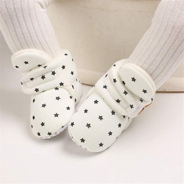 Newborn Baby Boys Girls Cozy Fleece Booties Non Slip Grippers Stay On Slipper Socks Infant Toddler First Walker Crib Shoes First Birthday Gifts 