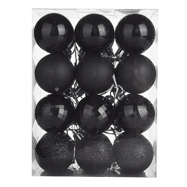 Christmas Baubles 24pcs 4cm Christmas Balls Plastic Shiny Electroplating Balls Christmas Tree