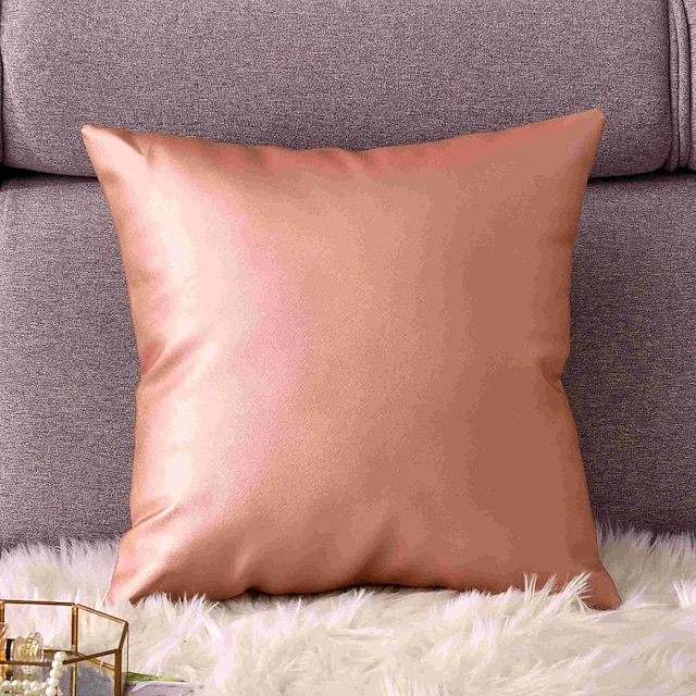 Home & Garden Home Decor | PillowCase Fashion Simplicity PU Soft Skin Solid Color Splicing Style Pillow Case Cover Living Room B