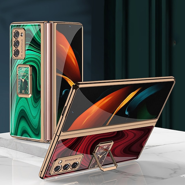  Phone Case For Samsung Galaxy Z Fold 5 Z Fold 4 Z Fold 3 Z Fold 2 Back Cover with Stand Ring Holder Camera Lens Protector Graphic TPU