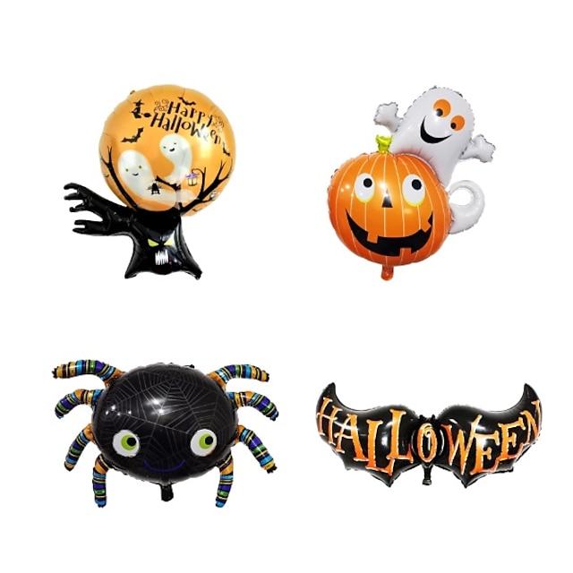 Home & Garden Home Decor | 4pcs Balloon Arch Kit Halloween Balloons Garland Kit DIY Big Spider Skull Bat Foil Balloon for Hallow