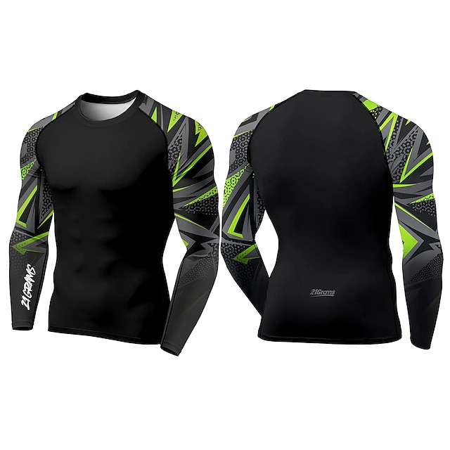 Sports & Outdoors Running, Jogging & Walking | 21Grams® Mens Long Sleeve Compression Shirt Running Shirt Top Athletic Athleisure