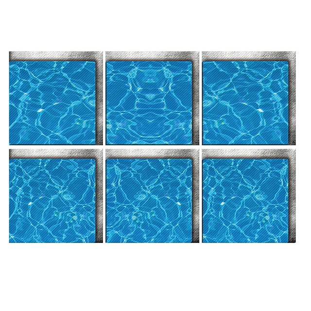 Home & Garden Home Decor | 6 PCS 3D Blue Water Ripple Waterproof Twill Floor Sticker Bathtub Anti-slip Mat Waterproof Bathtub Se