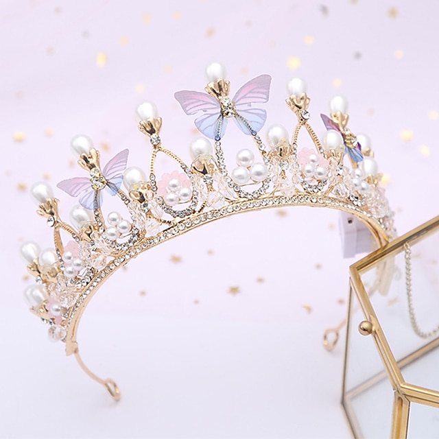 Baroque Children's Crown Golden Baroque Butterfly Princess Crown Hair ...
