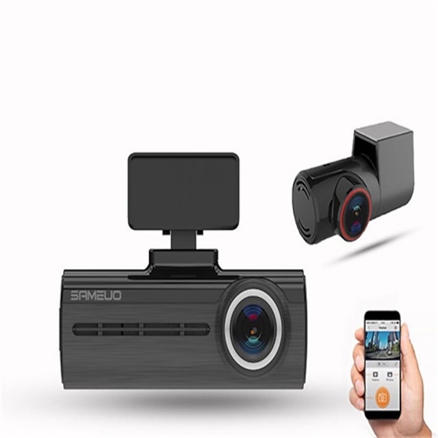  sameuo trao cam u750 κάμερα πρόσφυσης εμπρός και πίσω του αυτοκινήτου wi fi dvr 1600p HD κάμερα νυχτερινή όραση 24ωρη οθόνη παρακολούθησης παρκαρίσματος βίντεο