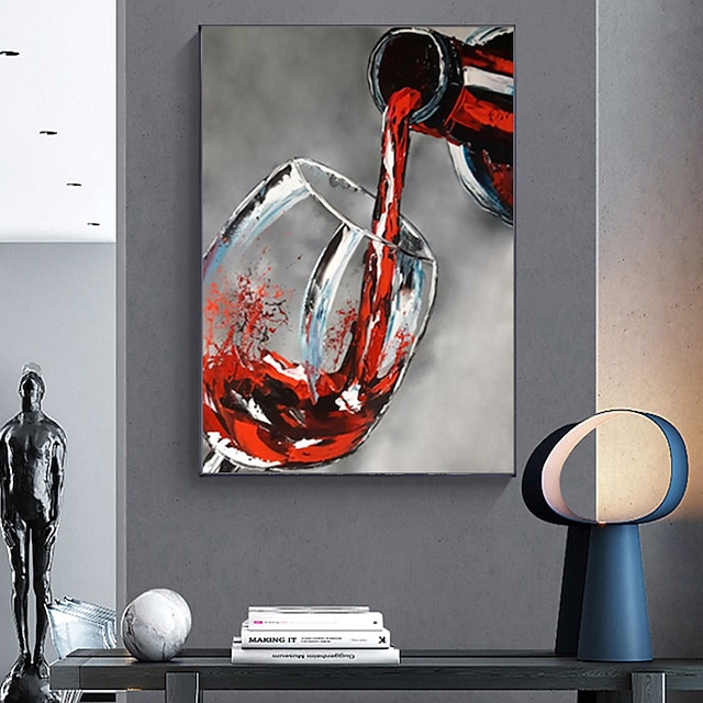 Home & Garden Wall Art | Oil Painting Handmade Hand Painted Wall Art Mintura Modern Abstract Wine Bottle for Home Decoration Dec