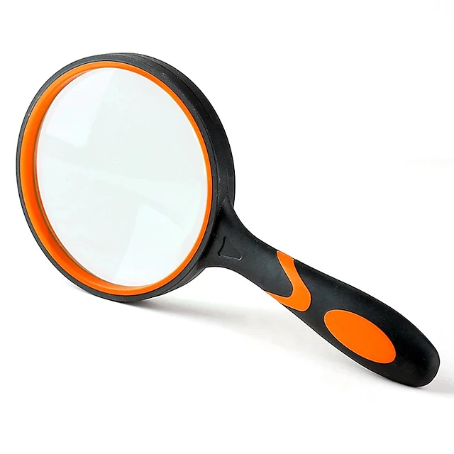 10X Portable Magnifier Glass Lens Handheld Rubber Handle High Magnifying Glass for Reading Newspaper Jewelry Eye Loupe Glass, Back to School Gift 8