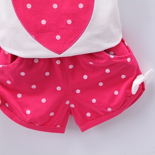 Baby & Kids Girls Clothing | Kids Girls Tank & Cami Shorts 2 Pieces Sleeveless Blue Pink Dusty Rose Dot Bow Cotton Basic Chic & 