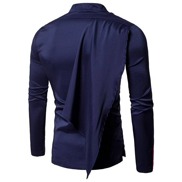 Mens Clothing Mens Shirts | Mens Casual Shirt Solid Colored Collar Casual Daily Button-Down Long Sleeve Tops Casual Fashion Brea