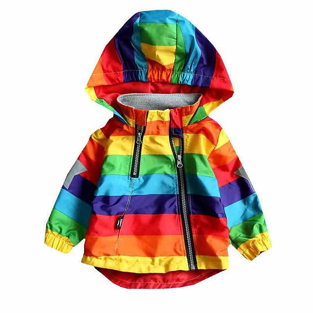 Winter Jacket For Girls Windbreaker Baby Girl Clothes Rainbow Waterproof Hoodies Coats Cartoon Kids Jackets Children's Outwear3