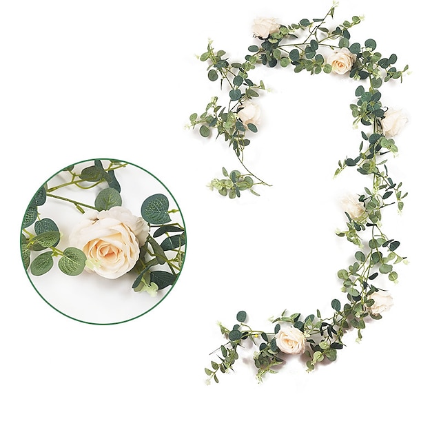 Home & Garden Home Decor | 1.95M Eucalyptus Rose Vine Wedding Home Decoration - PJ74753