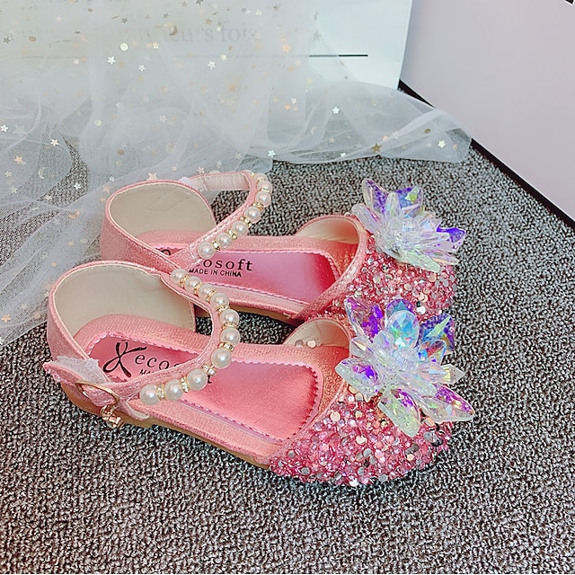 Shoes & Bags Kids Shoes | Girls Flats Mary Jane Flower Girl Shoes Princess Shoes Rubber Cartoon Design Cute Sequins Little Kids(