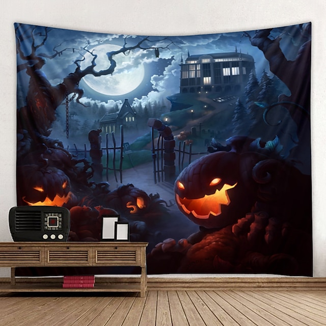 Home & Garden Home Decor | Halloween Tapestry Art Deco Blanket Curtain Hanging Home Bedroom Living Room Decoration Witch Pumpkin