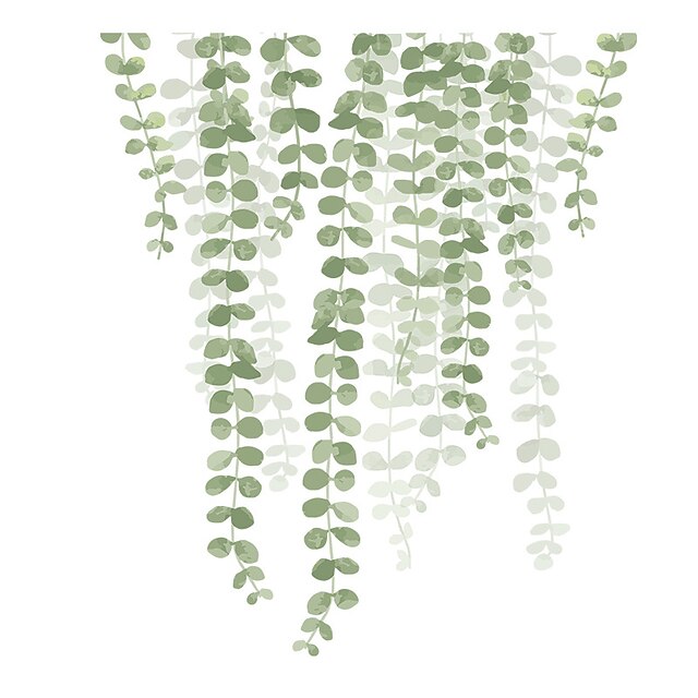 Removable Green Plant Wall Stickers DIY Green Leaves Wall Decals Hanging Tree Vine Wall Decor for Living Room Kids Girls Baby Bedroom Office Nursery Home Walls Decoration 30x90cm4