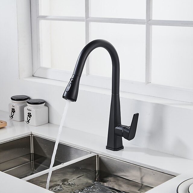 Grifería de Cocina - Sola manija Un agujero Galvanizado Extraíble