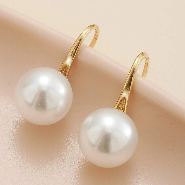  Women's Drop Earrings Earrings Classic Stylish Elegant Fashion Holiday Cool Pearl Earrings Jewelry Gold For Party Evening Formal Beach Promise Festival 1 Pair