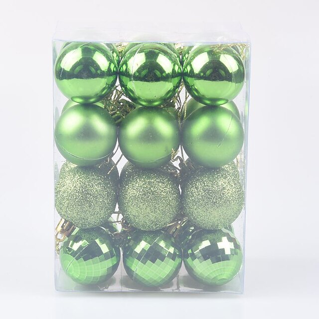 Christmas Baubles 24pcs 4cm Christmas Balls Plastic Shiny Electroplating Balls Christmas Tree
