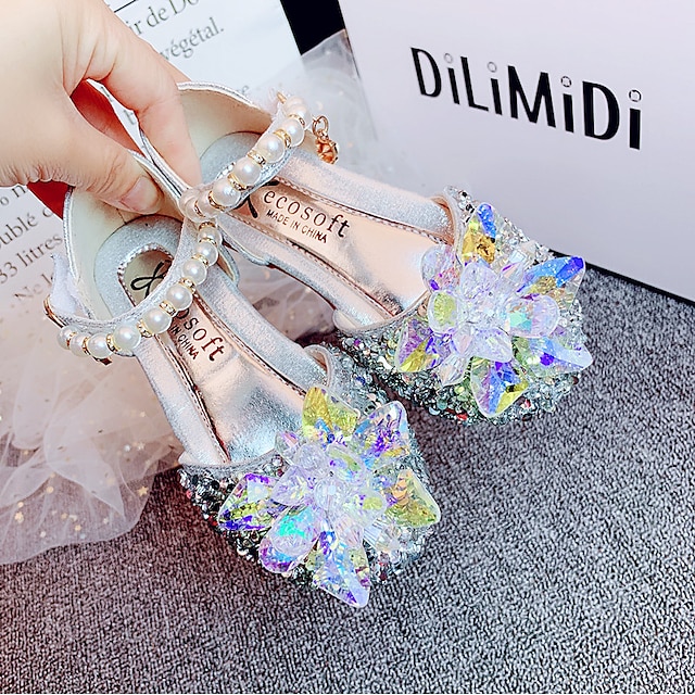 Shoes & Bags Kids Shoes | Girls Flats Mary Jane Flower Girl Shoes Princess Shoes Rubber Cartoon Design Cute Sequins Little Kids(