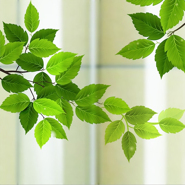  grønne blader matt vindusfilm klistrende vinyl termisk isolasjon personvern hjemmeinnredning til vindusskap dør klistremerke vindus klistremerke - 60x58cm