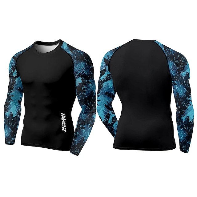 Sports & Outdoors Running, Jogging & Walking | 21Grams® Mens Long Sleeve Compression Shirt Running Shirt Top Athletic Athleisure