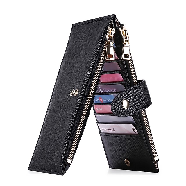RFID Blocking Bifold Purse Credit Card Holder PU Leather Billfold Card ...