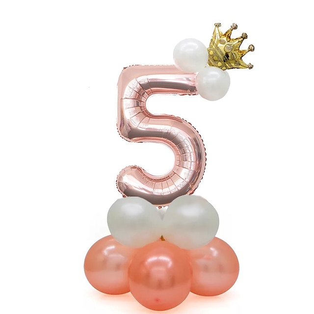 Home & Garden Home Decor | 120cm Rose Gold Digital Column Aluminum Film Balloon Base Birthday Decoration - PN06638