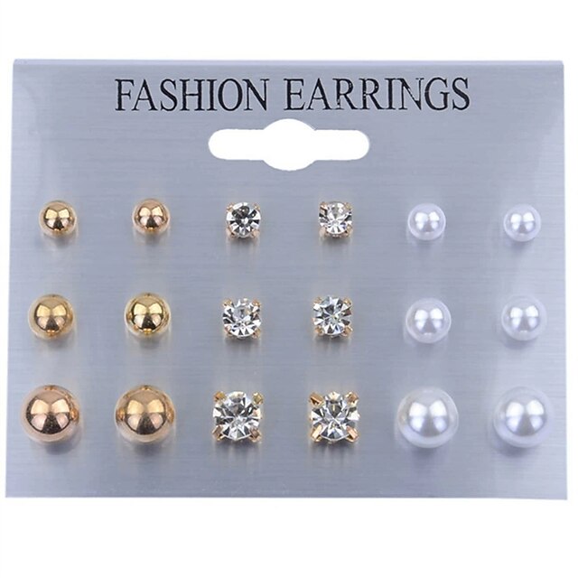 Shoes & Bags Fashion Accessories | 9 Pairs Stud Earrings Earrings Set For Womens Wedding Sport Engagement Stainless Steel Classi