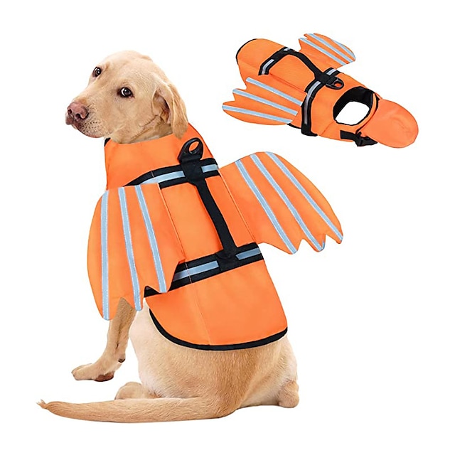  Dog Life Jacket, Unique Wings Design Pet Flotation Life Vest for Small, Middle, Large Size Dogs, Dog Lifesaver Preserver Swimsuit with Handle for Swim, Pool, Beach, Boating
