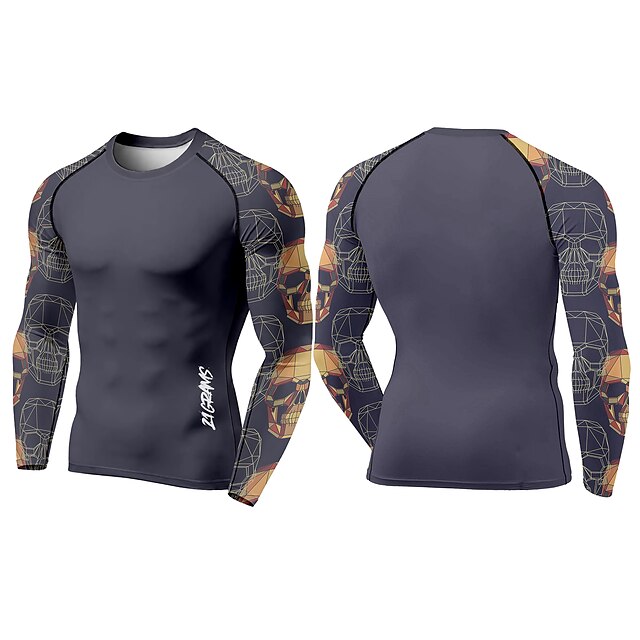 Sports & Outdoors Running, Jogging & Walking | 21Grams® Mens Long Sleeve Compression Shirt Running Shirt Top Athletic Athleisure