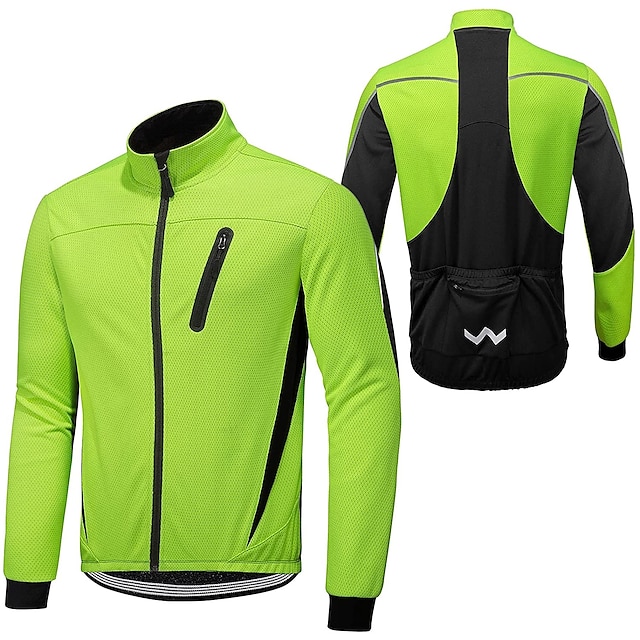 Men's Cycling Jacket Winter Thermal Warm Windproof Fleece Lining Breathable Bike Jacket