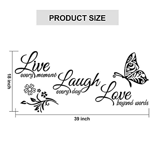 3PC inspirational wall stickers acrylic mirror wall sticker live every