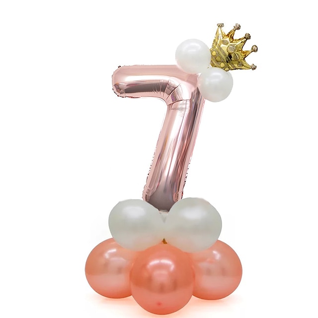 Home & Garden Home Decor | 120cm Rose Gold Digital Column Aluminum Film Balloon Base Birthday Decoration - PN06638