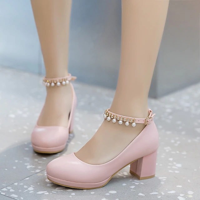 Girls' Heels Daily Dress Shoes Heel Cosplay Lolita PU Height-increasing ...