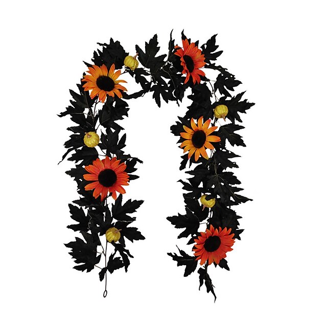 Home & Garden Home Decor | Halloween Black Rose Rattan Imitation Halloween Home Decoration Wall Imitation Maple Leaf - NR71048