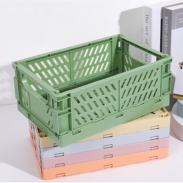 Home & Garden Home Decor | Collapsible Storage Box Desktop Organizing Cosmetics Shelf Student Dormitory Sundry Storage Basket - 