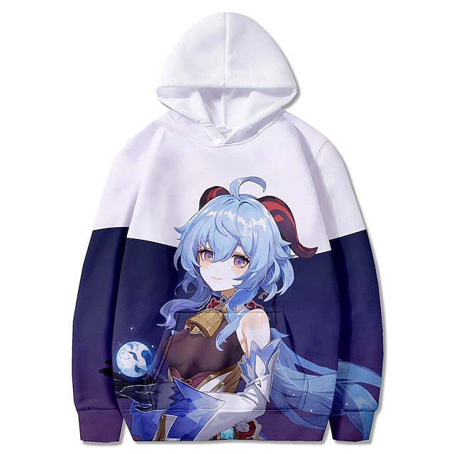 Toys & Hobbies Cosplay & Costumes | Inspired by Genshin Impact Ganyu Anime Cartoon Terylene Anime 3D Harajuku Graphic Hoodie For