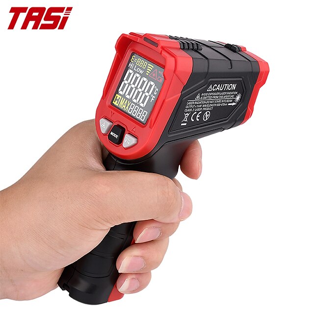  TASI TA601A/B/C Digital Infrared Thermometer Laser Positioning Temperature Meter VA Color LCD Light Alarm Non-Contact Termometro