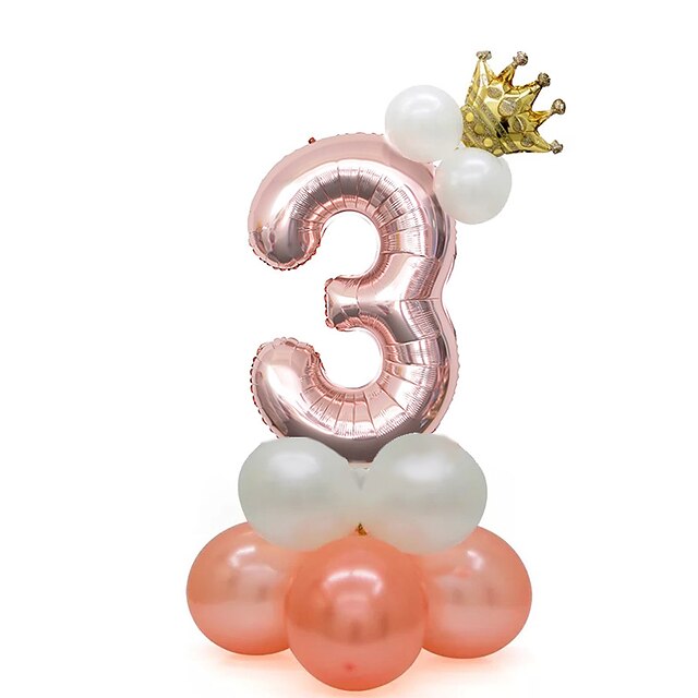 Home & Garden Home Decor | 120cm Rose Gold Digital Column Aluminum Film Balloon Base Birthday Decoration - PN06638