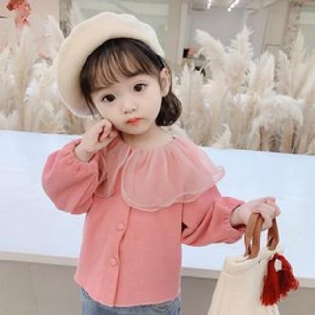 Baby & Kids Girls Clothing | Kids Girls Sweater & Cardigan Pink Grey Solid Color Fall Winter Cute 1-3 Years / Cotton - GS38439