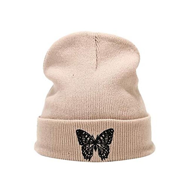 Sports & Outdoors Camping, Hiking & Backpacking | women soft butterfly print leopard hat casual warm beanie hats-usa in stock kh