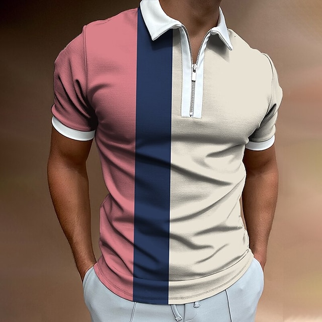 Men's Polo Shirt Golf Shirt Outdoor Street Collar Short Sleeve Fashion ...