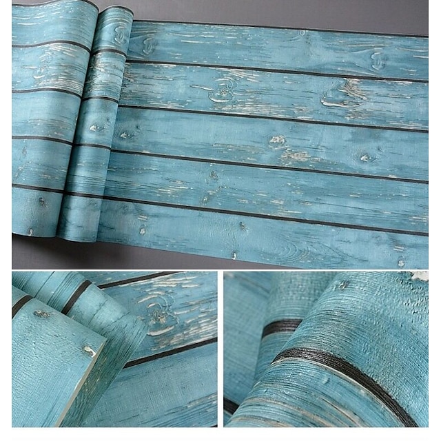 Wallpaper Wall Covering Sticker Film Blue Wood Texture Vinyl Pvc Home Decor 950 53cm 8777033 2022 43 19 - Vinyl Home Decor Wooden Wallpaper Wall Covering Sticker Film Blue Wood Texture Vinyl Pvc Home Decor 950 53cm 8777033 2022 43 19 - Vinyl Home Decor Wooden