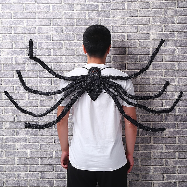  Halloween Spider New Strap Spider Decoration Wings Party Simulation Spider Props Haunted House Secret Room